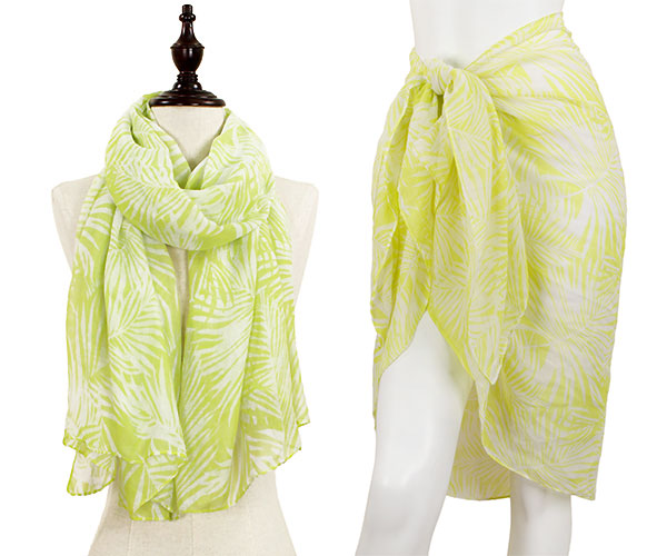 PALM TREE LEAVES OBLONG SCARF