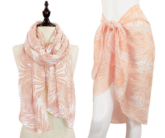 PALM TREE LEAVES OBLONG SCARF