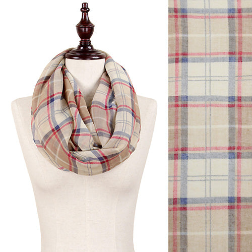 PLAID PRINT INFINITY SCARF