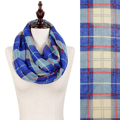 PLAID PRINT INFINITY SCARF