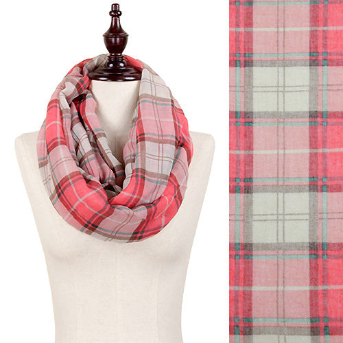 PLAID PRINT INFINITY SCARF