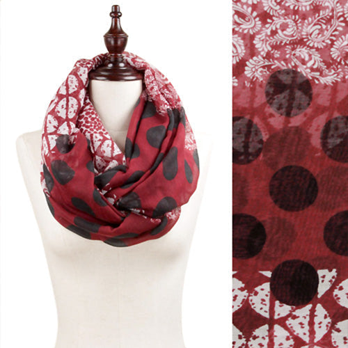 MULTI PATTERN BLOCK PRINT INFINITY SCARF