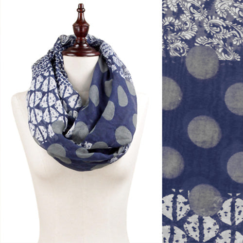 MULTI PATTERN BLOCK PRINT INFINITY SCARF