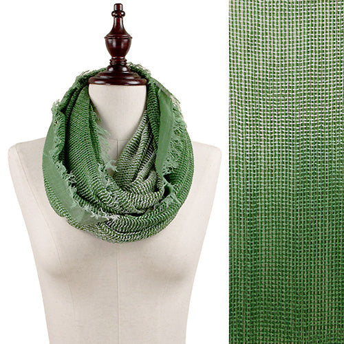 FRAYED EDGE DEEP DYED WOVEN INFINITY SCARF