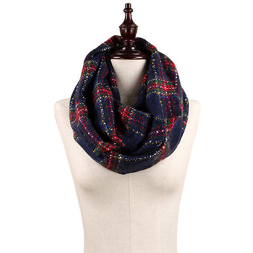 PLAID PATTERN INFINITY SCARF