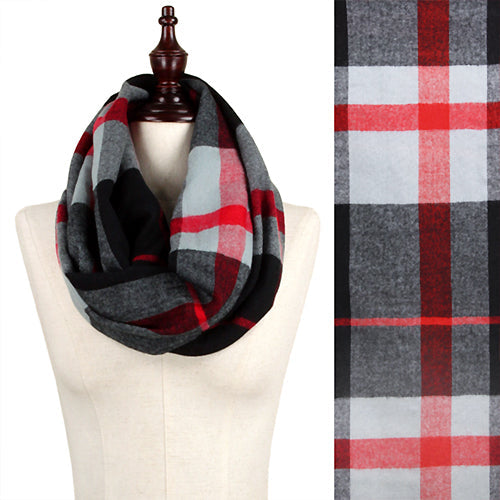 PLAID PATTERN INFINITY SCARF