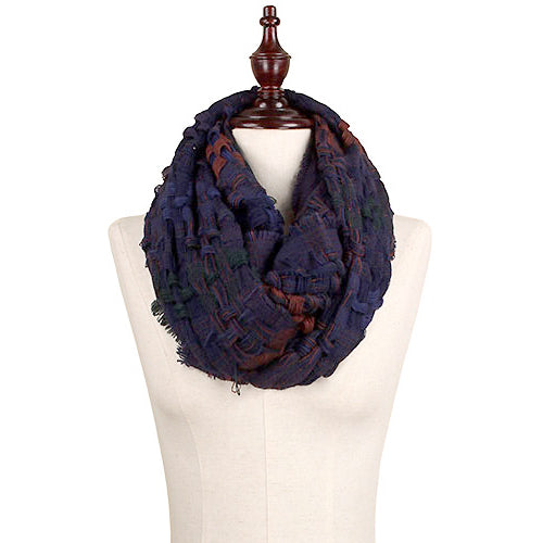 MULTI COLOR TWEED INFINITY SCARF