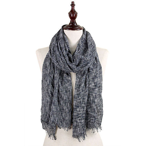 TWO TONE CRINKLED OBLONG SCARF