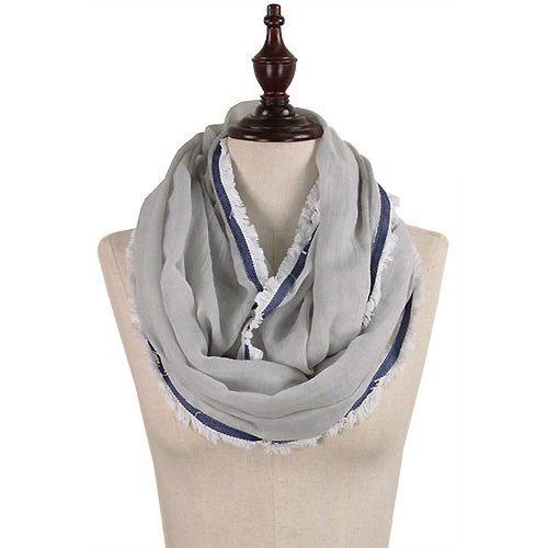 DENIM TRIM INFINITY SCARF