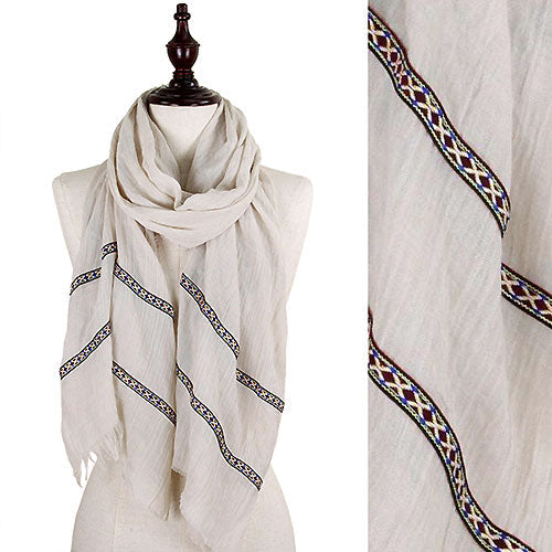 TRIBAL RIBBON DECO OBLONG SCARF