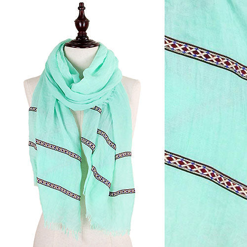 TRIBAL RIBBON DECO OBLONG SCARF