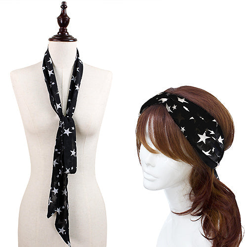 STAR PRINT SKINNY SCARF