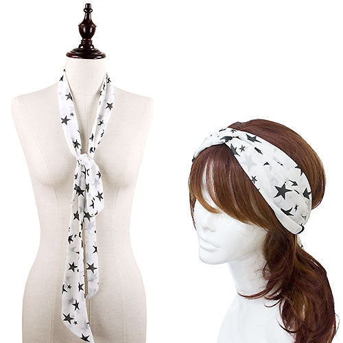 STAR PRINT SKINNY SCARF