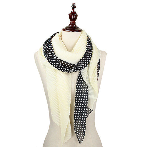 MIXMEDIA-DOT & PLEAT OBLONG SCARF