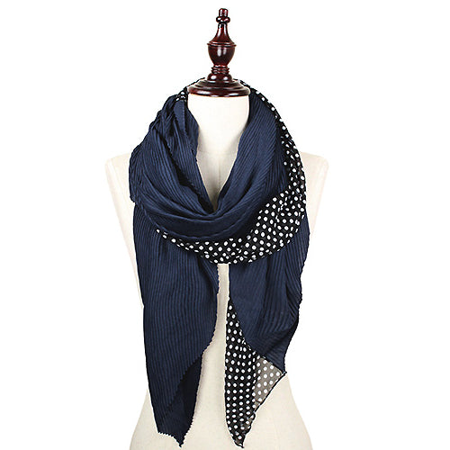 MIXMEDIA-DOT & PLEAT OBLONG SCARF