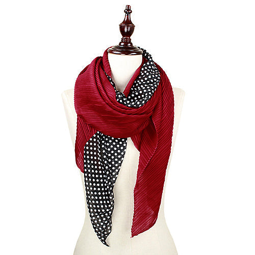 MIXMEDIA-DOT & PLEAT OBLONG SCARF