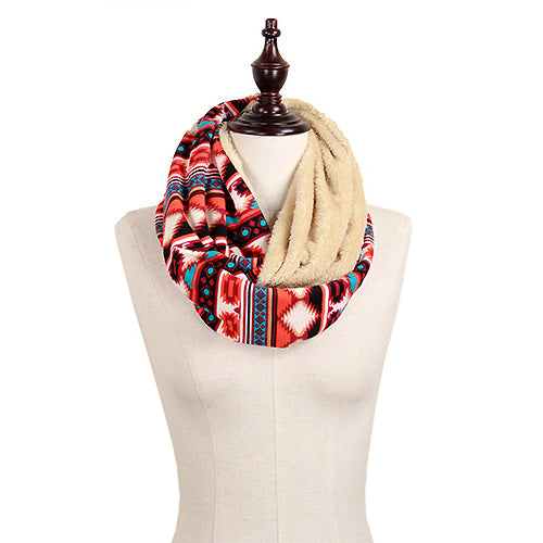 MIXMEDIA-TRIBAL & FUR INFINITY SCARF