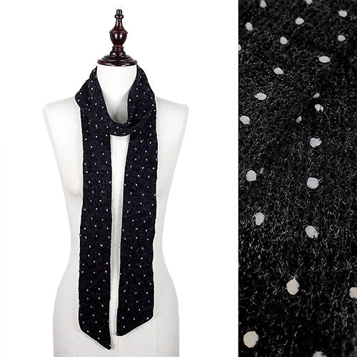 DOT PATTERN SKINNY SCARF