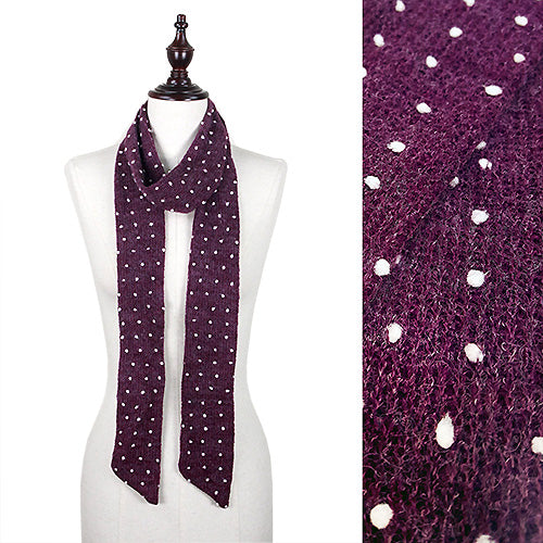 DOT PATTERN SKINNY SCARF