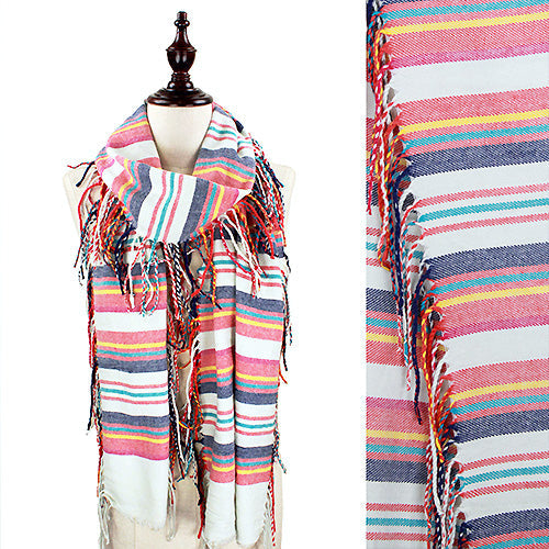 STRIPE PATTERN CATERPILLAR OBLONG SCARF