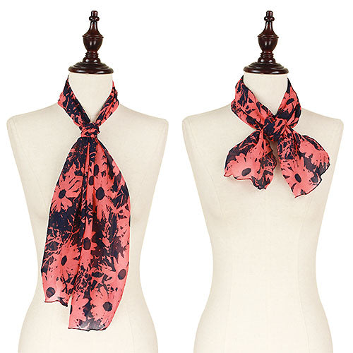 DAISY PRINT CHIFFON OBLONG  SCARF