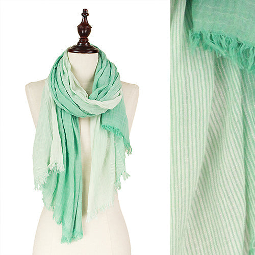 CRINKLE COLOR OMBRE STRIPE 
OBLONG SCARF