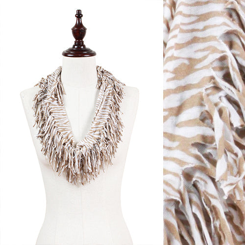 ZEBRA SHRED JERSEY INFINITY SCARF