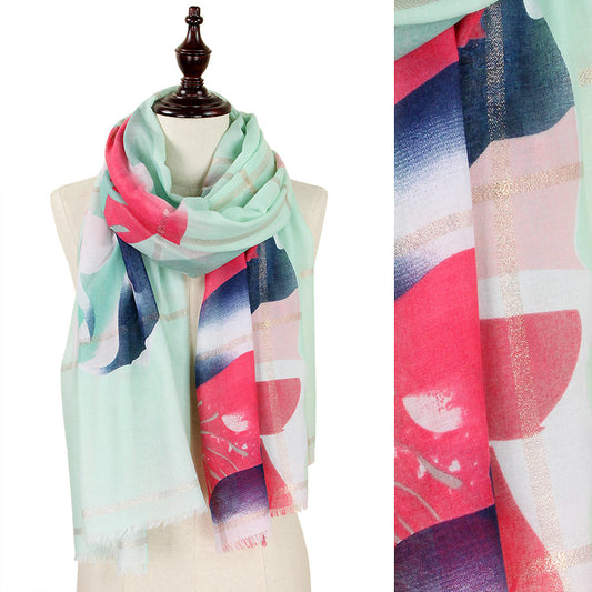 FLOWER PRINT OBLONG SCARF