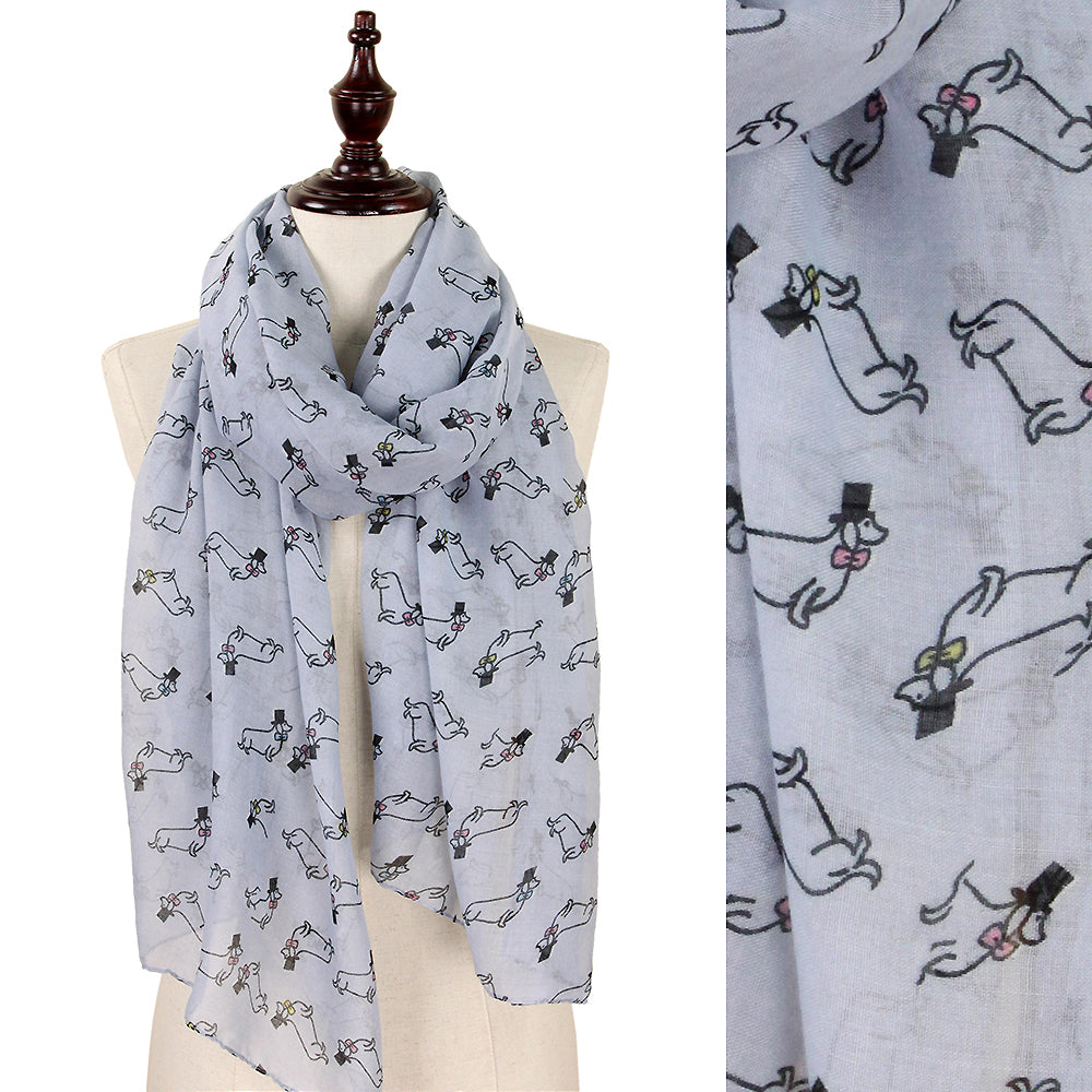 GENTLE DACHSHUND PRINT OBLONG SCARF