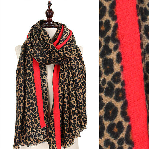 BRUSHED LEOPARD OVERSIZED SCARF