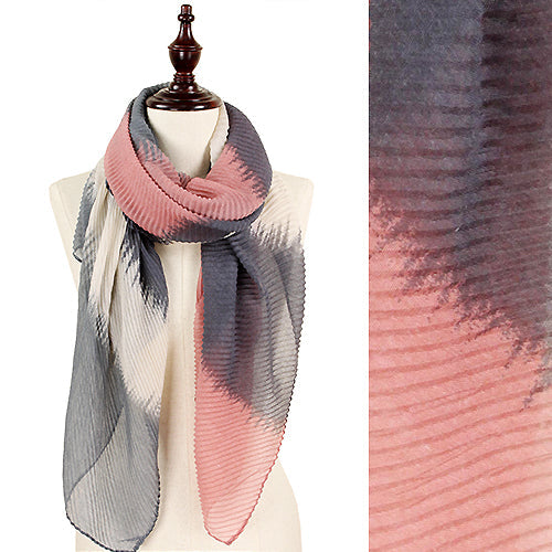 PLEATED ABSTRACT PRINT SCARF