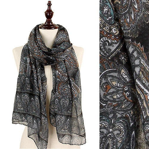 PAISLEY PRINT OBLONG SCARF