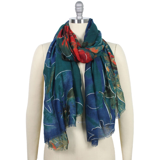 FLOWER FOIL PRINT SCARF