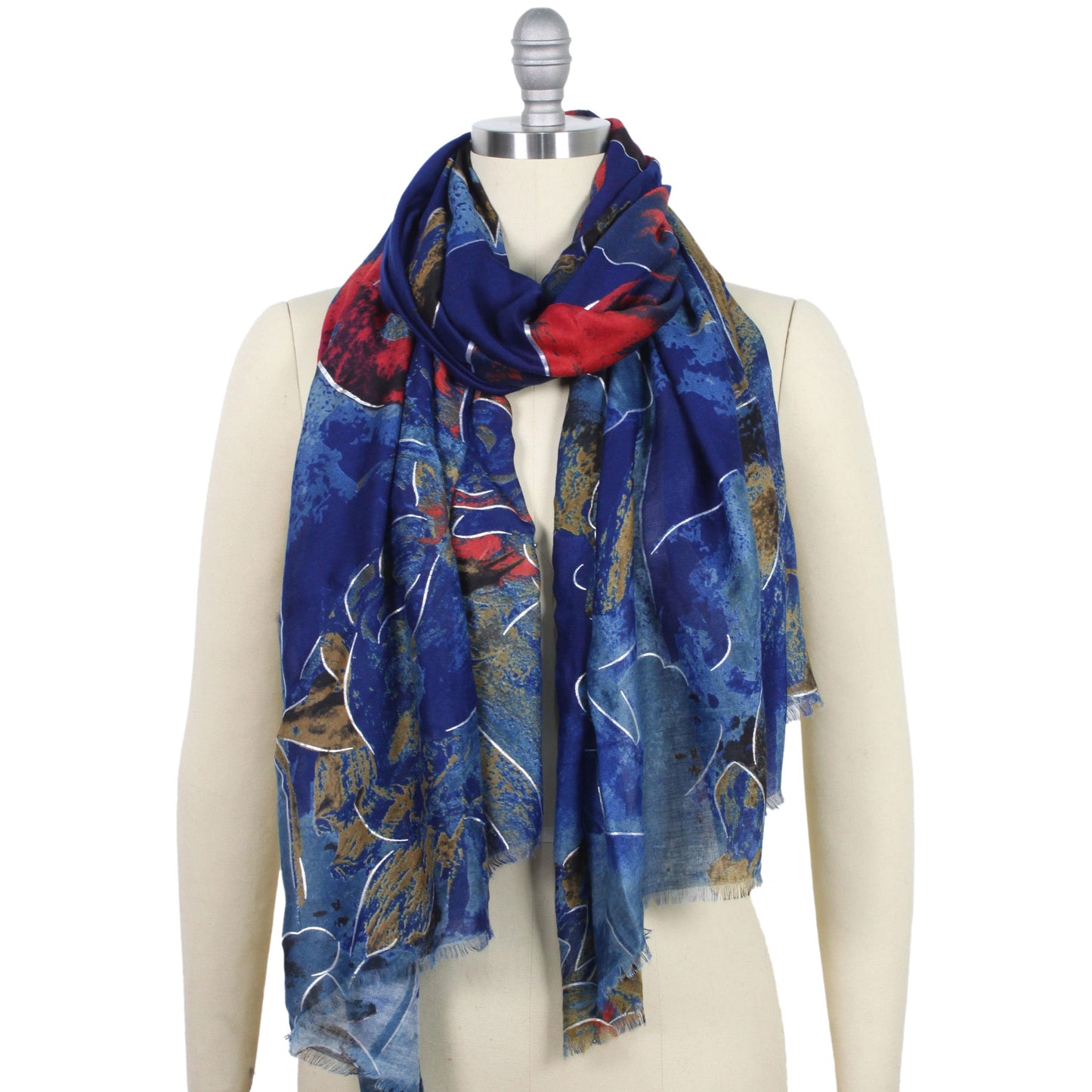 FLOWER FOIL PRINT SCARF