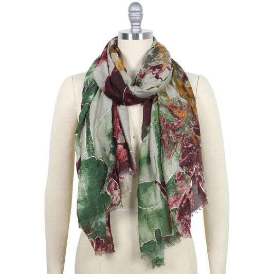 FLOWER FOIL PRINT SCARF