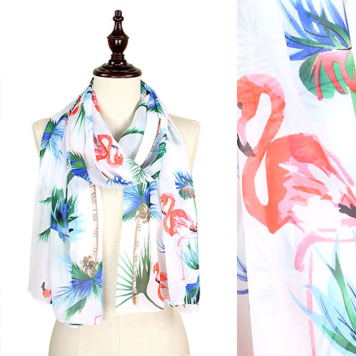 FLAMINGO PRINT OBLONG SCARF