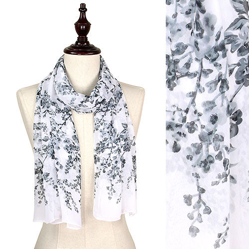 FLOWER CHIFFON OBLONG SCARF