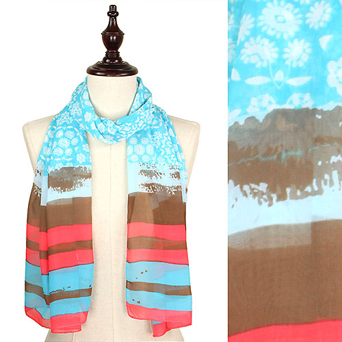 PRINT CHIFFON OBLONG SCARF