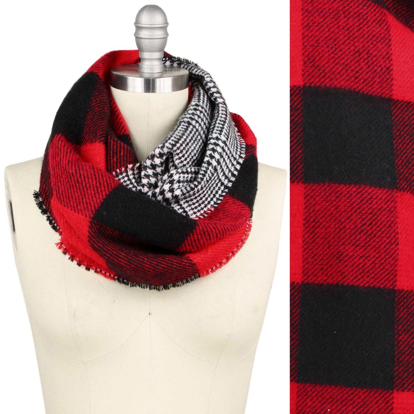 BUFFALO CHECK DOUBLE SIDE INFINITY SCARF