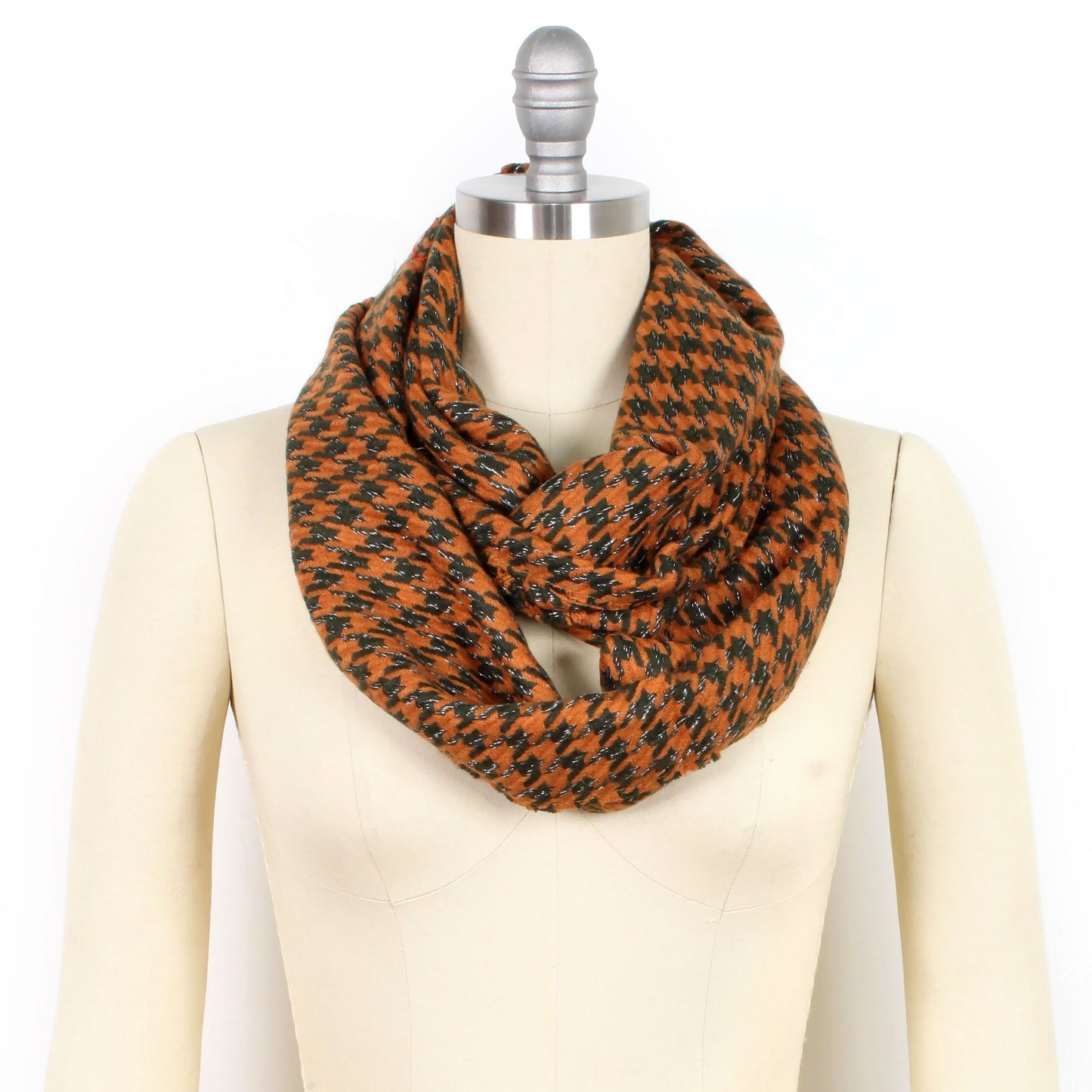 HOUNDSTOOTH LUREX INFINITY SCARF