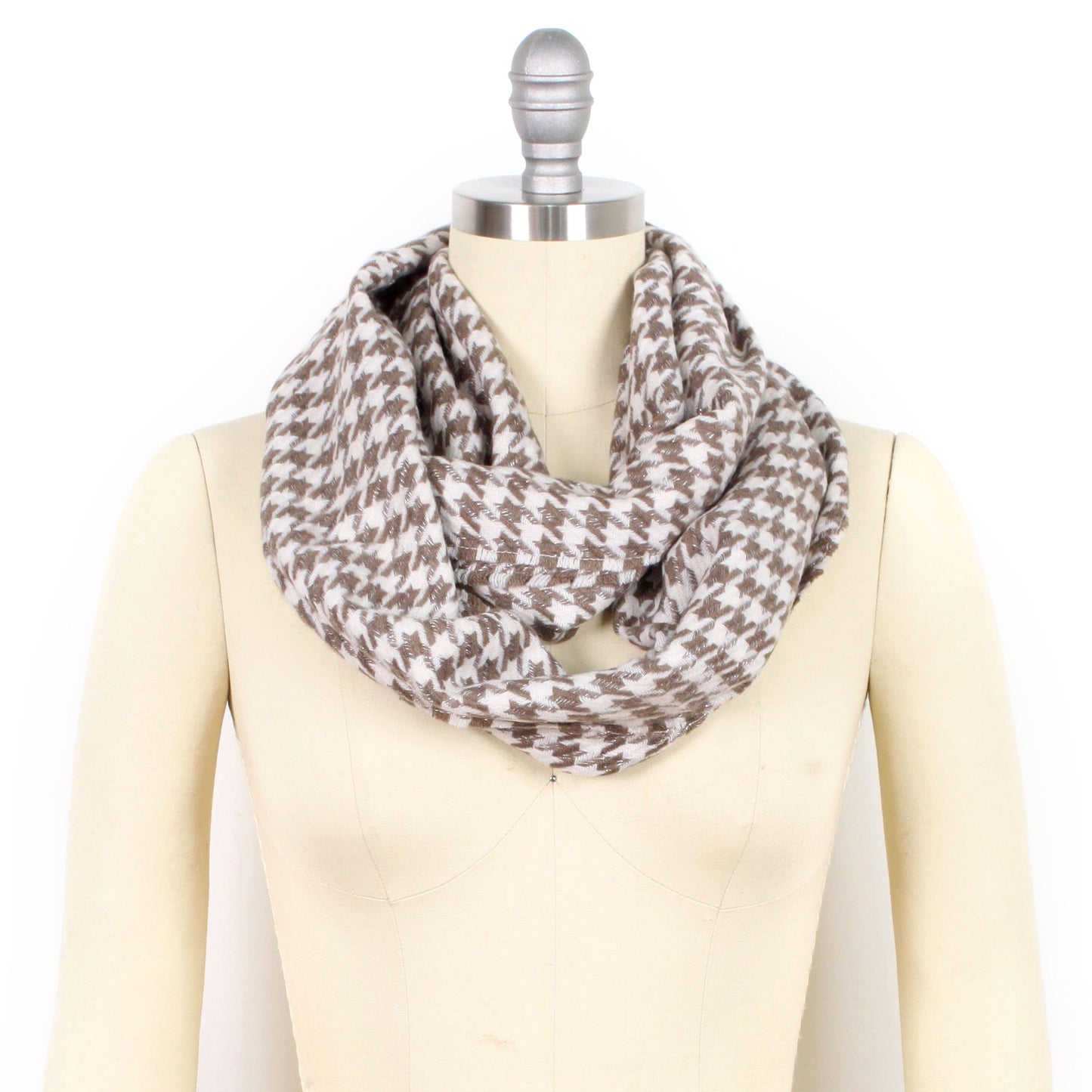 HOUNDSTOOTH LUREX INFINITY SCARF