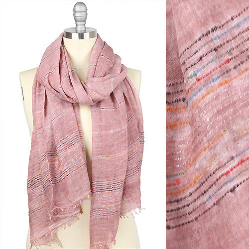 COLOR THREAD DECO NATURAL DIE OBLONG SCARF