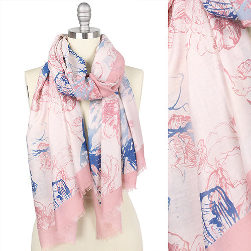 FLOWER PRINT OBLONG SCARF