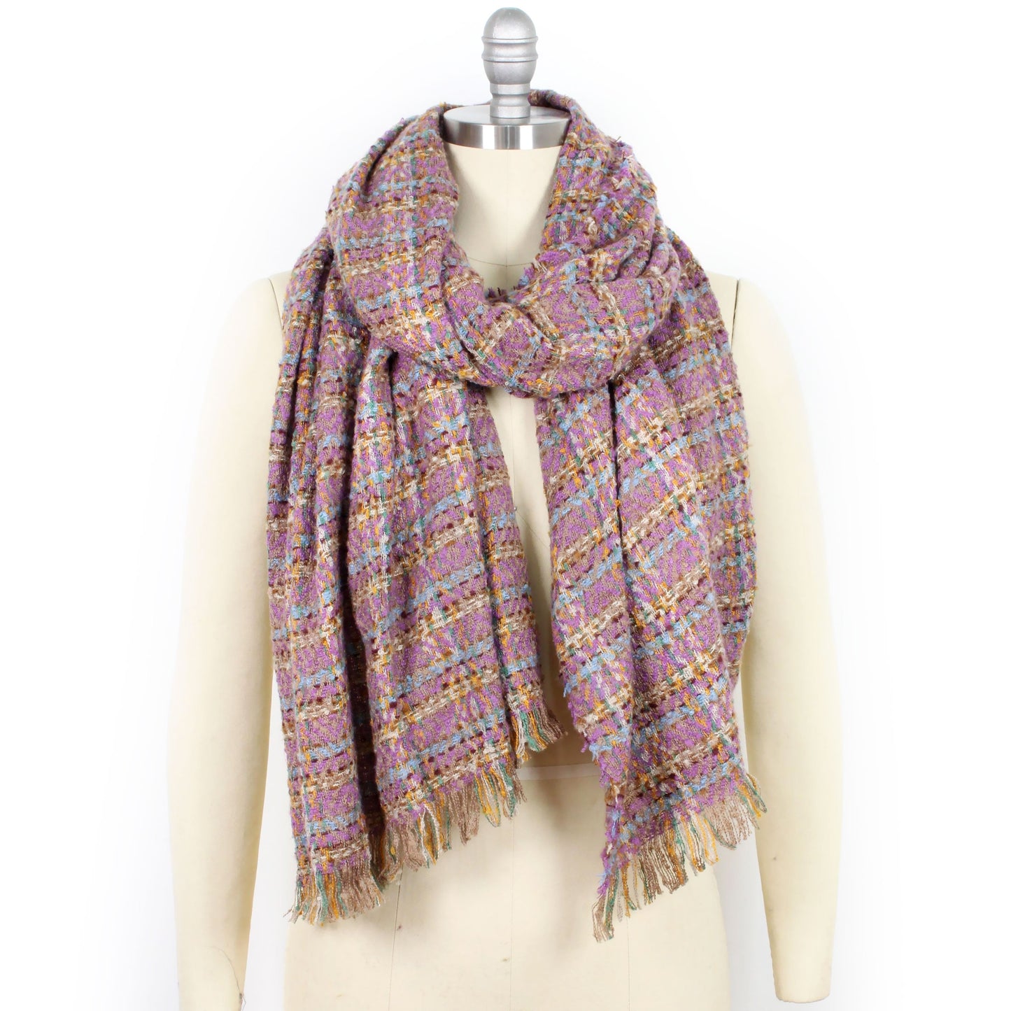 MULTI COLOR TWEED OBLONG SCARF