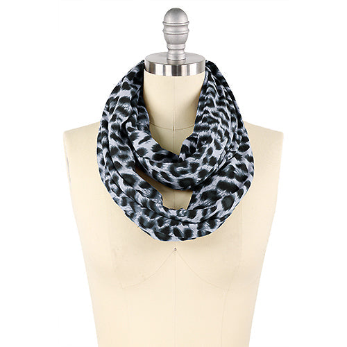 LEOPARD PRINT JERSEY SCARF