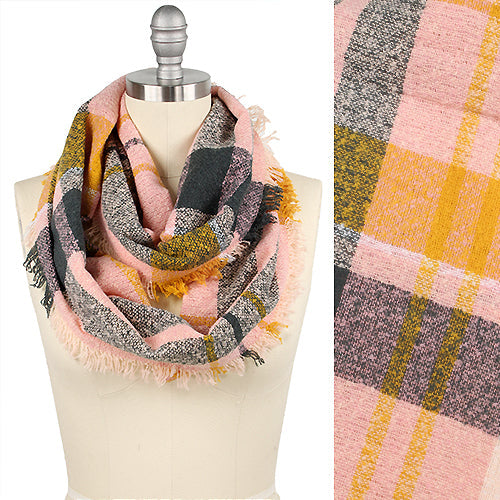 PLAID WOVEN INFINITY SCARF