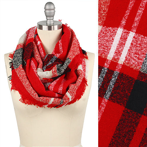 PLAID WOVEN INFINITY SCARF