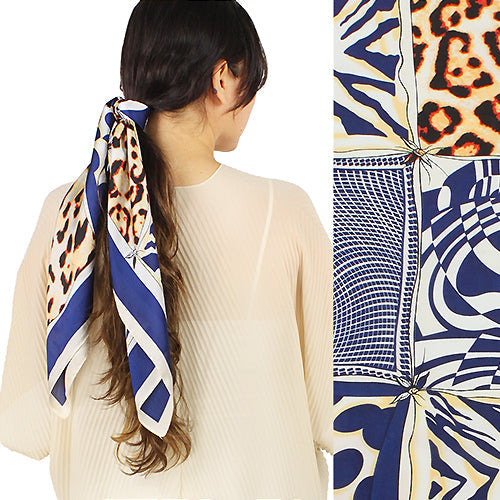 ANIMAL PRINT SATIN SQUARE SCARF