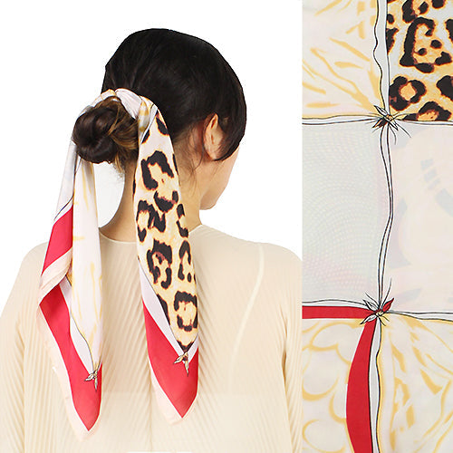 ANIMAL PRINT SATIN SQUARE SCARF