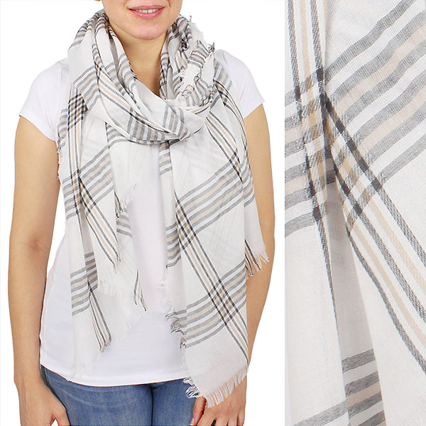 PLAID WOVEN OBLONG SCARF